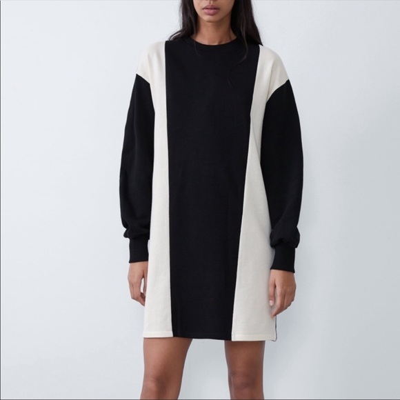 zara colorblock knit dress SHORT KNIT DRESS - Multicolored